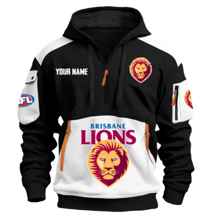 Brisbane Lions Australian Football League Exclusive Logo Hoodie Half Zipper HOAFL190525A01BL