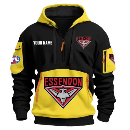 Essendon Bombers Australian Football League Exclusive Logo Hoodie Half Zipper HOAFL0090525A01ESS