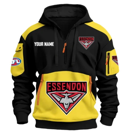 Essendon Bombers Australian Football League Exclusive Logo Hoodie Half Zipper HOAFL190525A01ESS