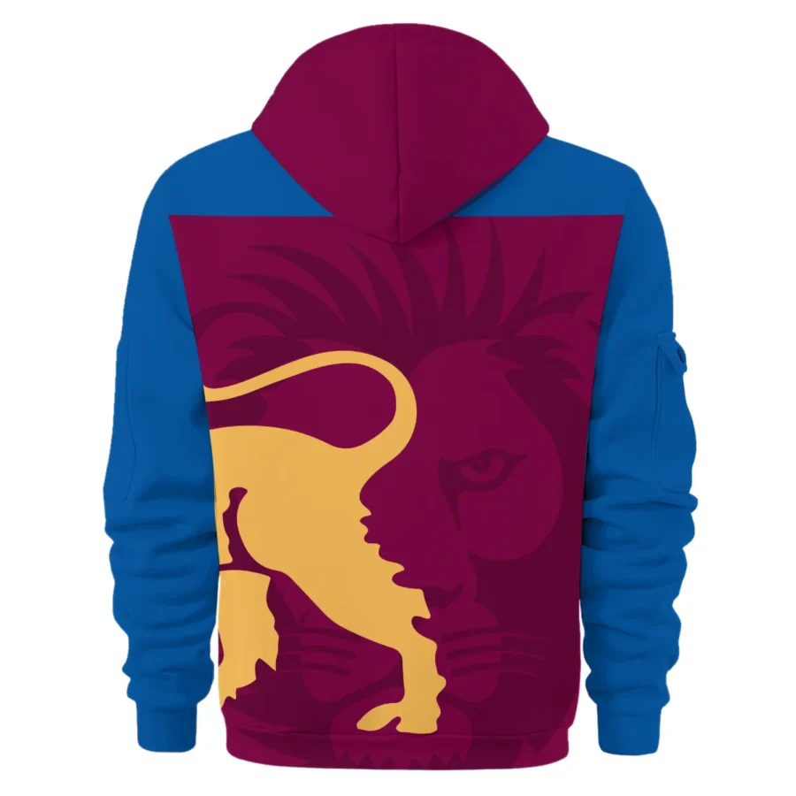 Brisbane Lions Australian Football League Exclusive Logo Hoodie Half Zipper HOAFL120525A01BL - Image 2