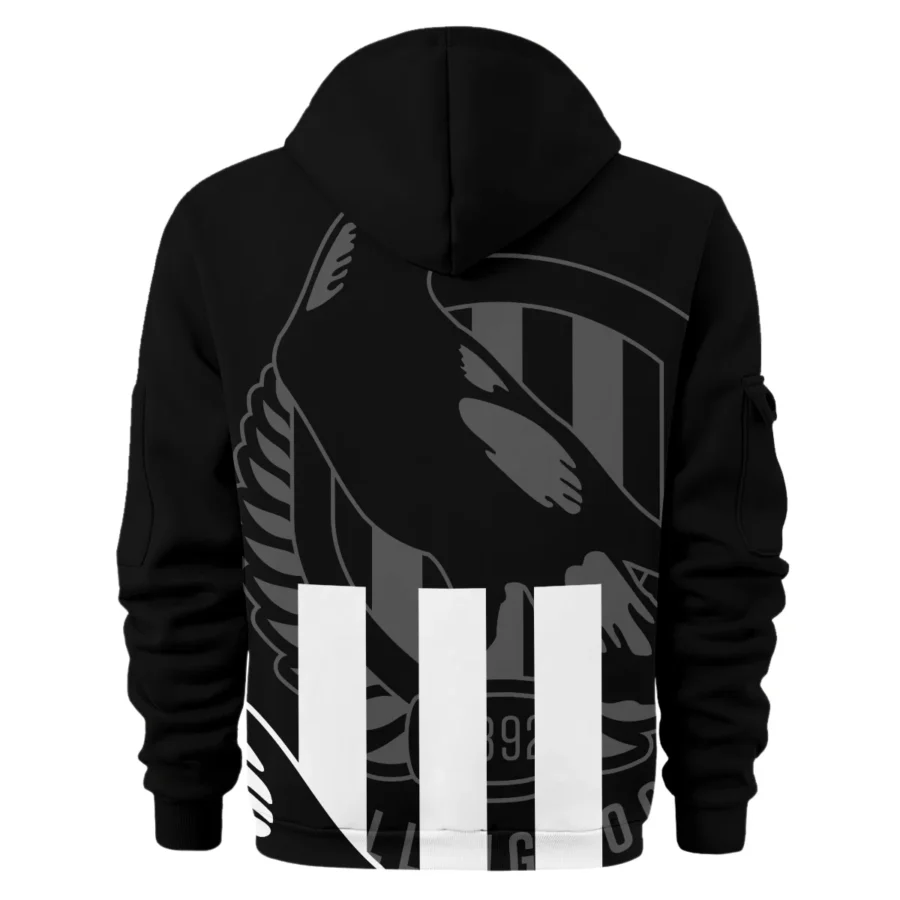 Collingwood Magpies Australian Football League Exclusive Logo Hoodie Half Zipper HOAFL120525A01COLL - Image 2