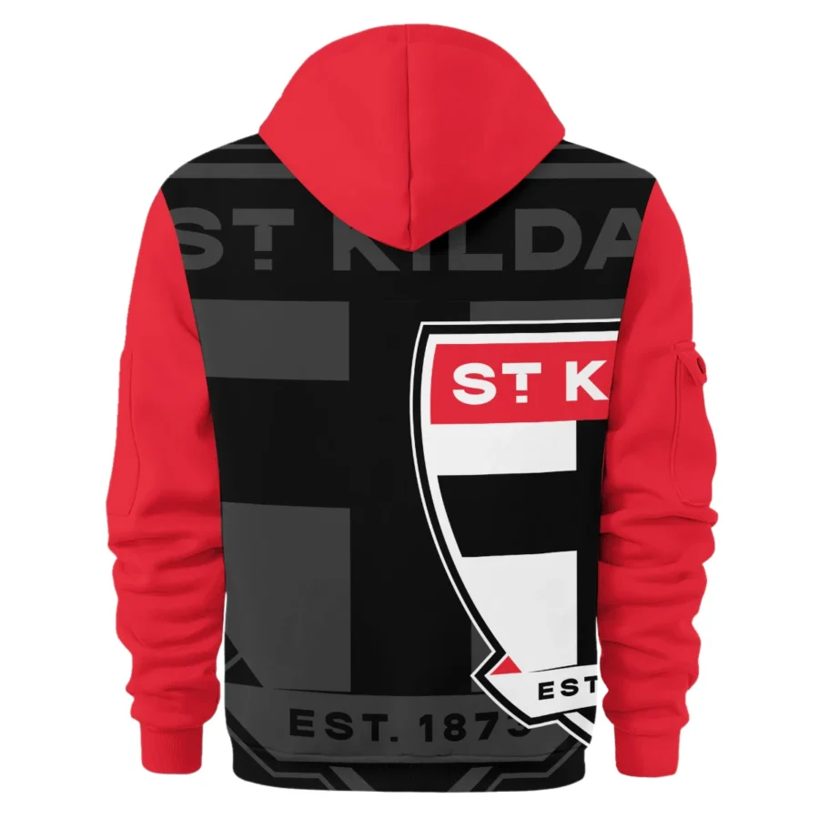 St Kilda Saints Australian Football League Exclusive Logo Hoodie Half Zipper HOAFL120525A01STK - Image 2