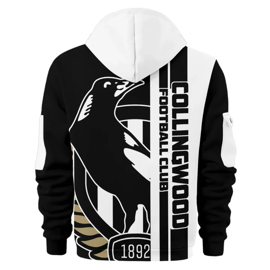Collingwood Magpies Australian Football League Exclusive Logo Hoodie Half Zipper HOAFL210525FW01COLL - Image 2