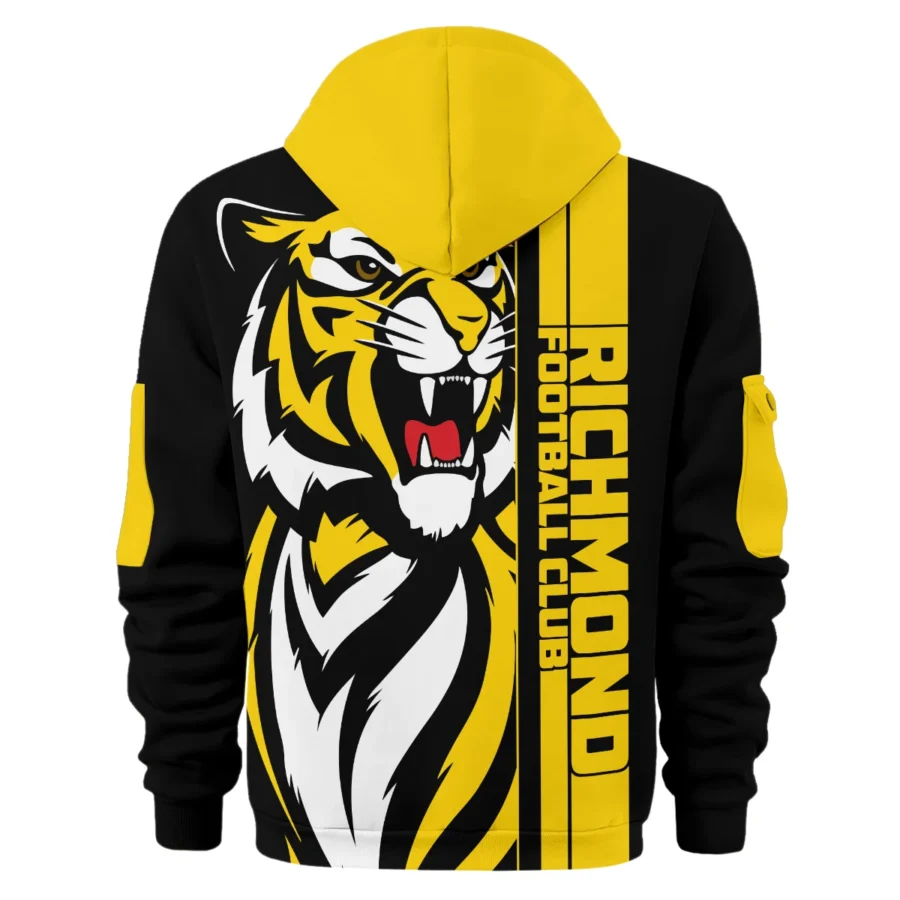 Richmond Tigers Australian Football League Exclusive Logo Hoodie Half Zipper HOAFL210525FW01RICH - Image 2