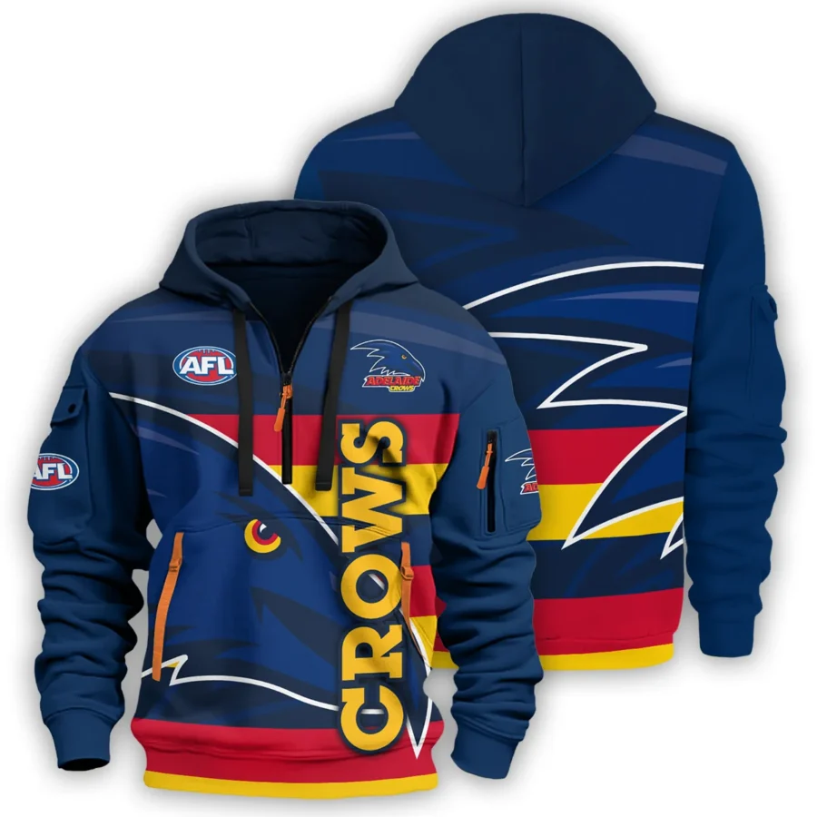 Adelaide Crows Australian Football League Exclusive Logo Hoodie Half Zipper HOAFL120525A01ADEL - Image 3