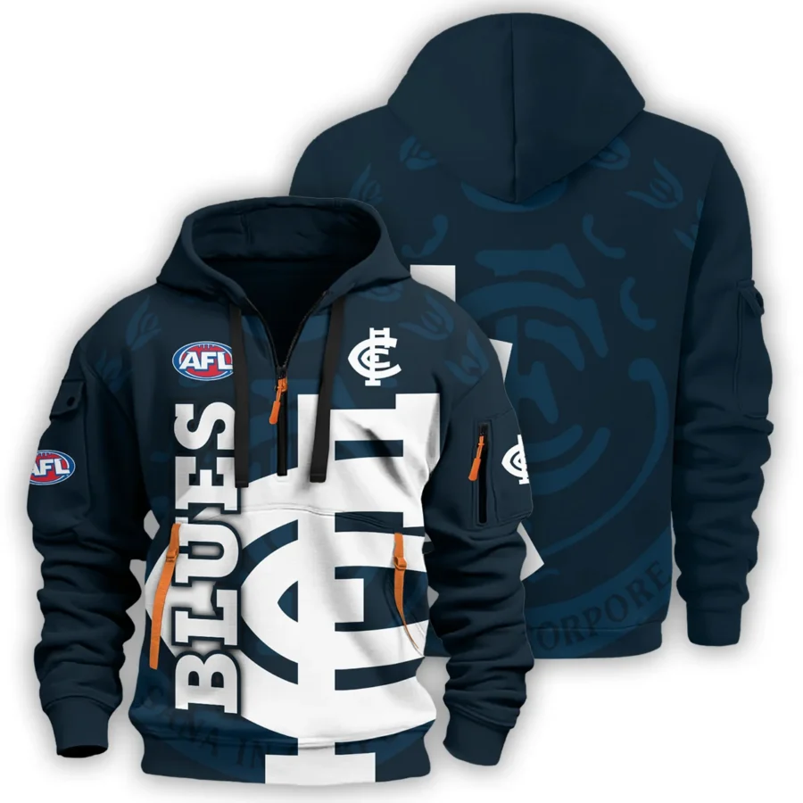 Carlton Blues Australian Football League Exclusive Logo Hoodie Half Zipper HOAFL120525A01CARL - Image 3