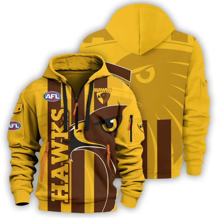 Hawthorn Hawks Australian Football League Exclusive Logo Hoodie Half Zipper HOAFL120525A01HAW - Image 3