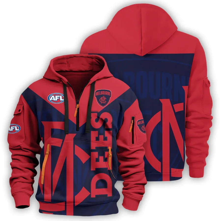 Melbourne Demons Australian Football League Exclusive Logo Hoodie Half Zipper HOAFL120525A01MELB - Image 3