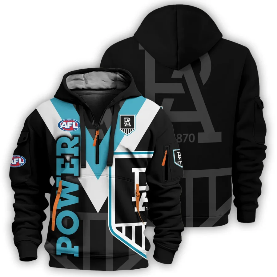 Port Adelaide Power Australian Football League Exclusive Logo Hoodie Half Zipper HOAFL120525A01PORT - Image 3