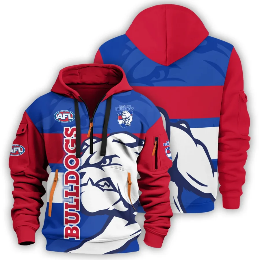 Western Bulldogs Australian Football League Exclusive Logo Hoodie Half Zipper HOAFL120525A01WB - Image 3