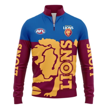 Brisbane Lions Australian Football League Exclusive Logo Quarter Zip Sweatshirt HOAFL130525A02BLQTZ