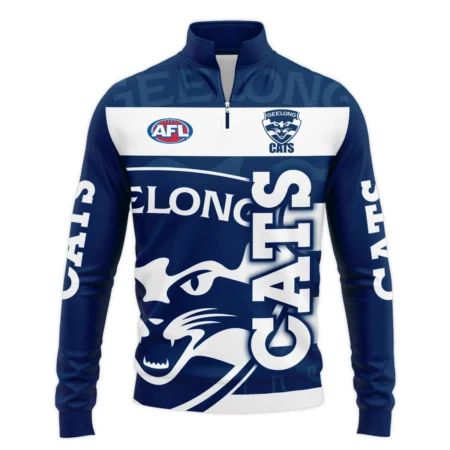 Geelong Cats Australian Football League Exclusive Logo Quarter Zip Sweatshirt HOAFL130525A02GEELQTZ