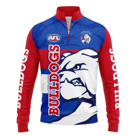 Western Bulldogs Australian Football League Exclusive Logo Quarter Zip Sweatshirt HOAFL130525A02WBQTZ