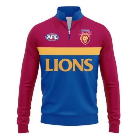 Brisbane Lions Australian Football League Exclusive Logo Quarter Zip Sweatshirt HOAFL140525A01BLQTZ