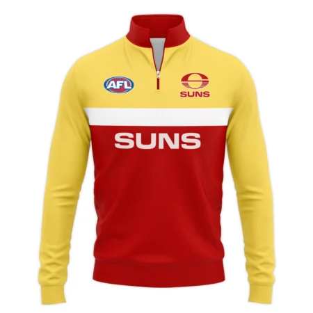 Gold Coast SUNS Australian Football League Exclusive Logo Quarter Zip Sweatshirt HOAFL140525A01GCFCQTZ