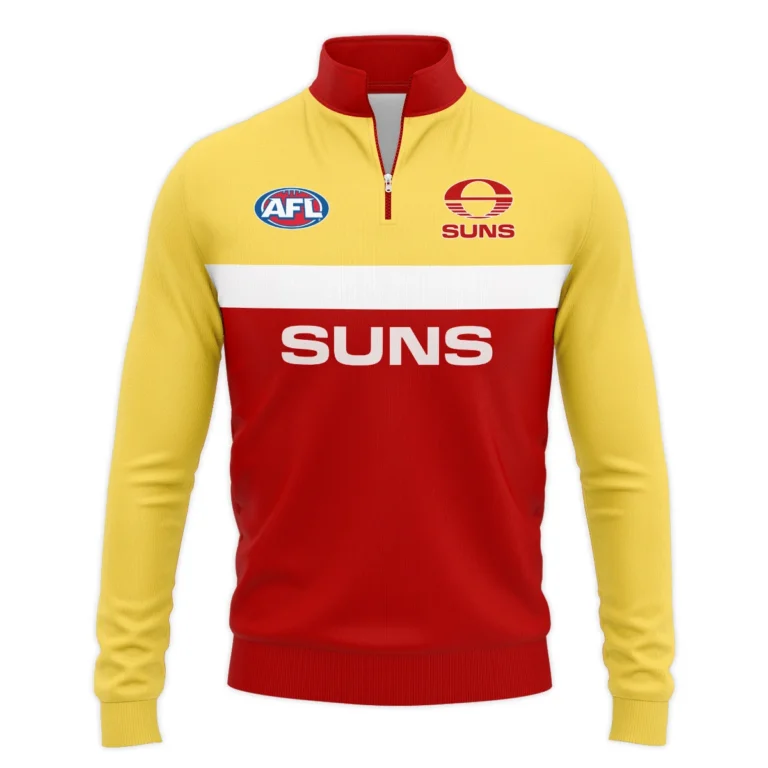Gold Coast SUNS Australian Football League Exclusive Logo Quarter Zip Sweatshirt HOAFL140525A01GCFCQTZ
