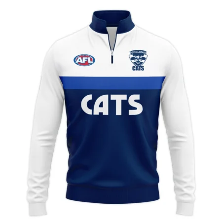 Geelong Cats Australian Football League Exclusive Logo Quarter Zip Sweatshirt HOAFL140525A01GEELQTZ