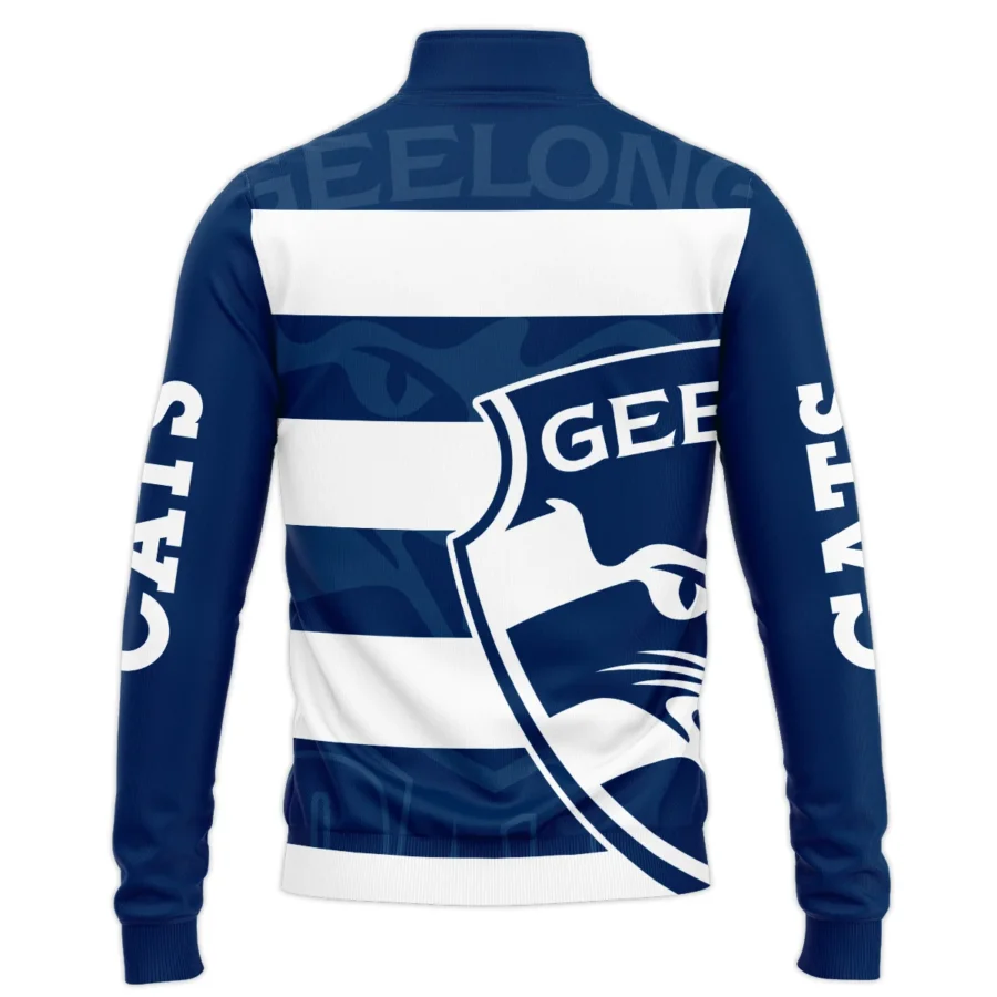 Geelong Cats Australian Football League Exclusive Logo Quarter Zip Sweatshirt HOAFL130525A02GEELQTZ - Image 2