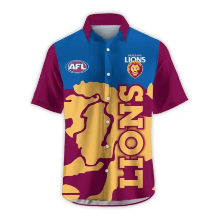 Brisbane Lions Australian Football League Exclusive Logo Hawaiian Shirt HOAFL130525A02BLHW
