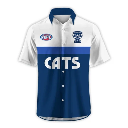 Geelong Cats Australian Football League Exclusive Logo Hawaiian Shirt HOAFL140525A01GEELHW