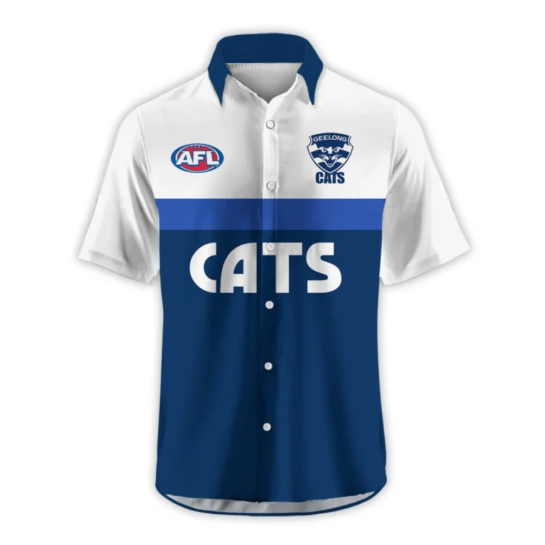 Geelong Cats Australian Football League Exclusive Logo Hawaiian Shirt HOAFL140525A01GEELHW