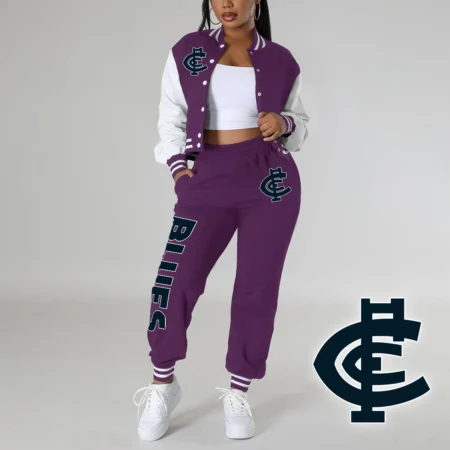 Carlton Blues AFL Exclusive Logo Baseball Women Suit HOAFL050625BBW01CARL