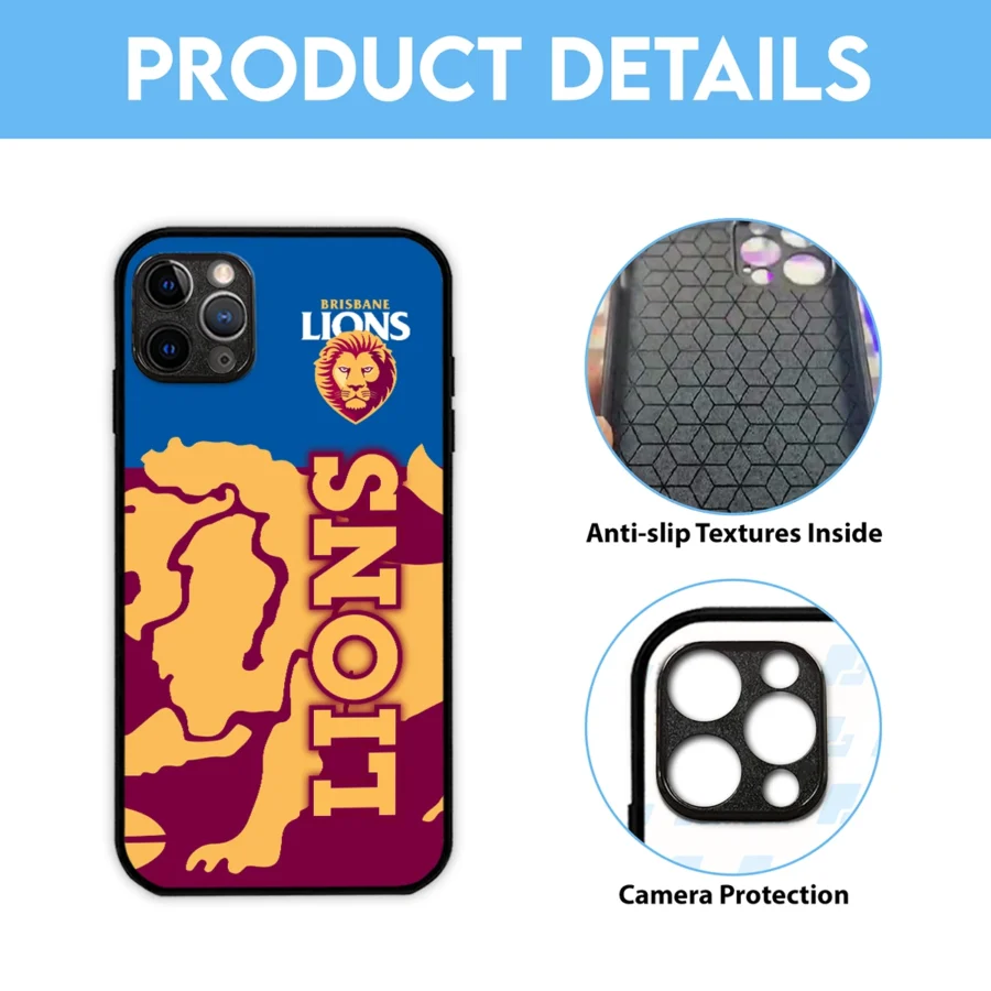 AFL Brisbane Lions Phone Case – Dustproof, Scratch & Shock Resistant – HOAFL270625PC01BL - Image 6