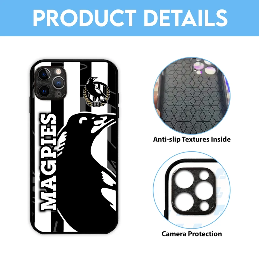 AFL Collingwood Magpies Phone Case – Dustproof, Scratch & Shock Resistant – HOAFL270625PC01COLL - Image 6