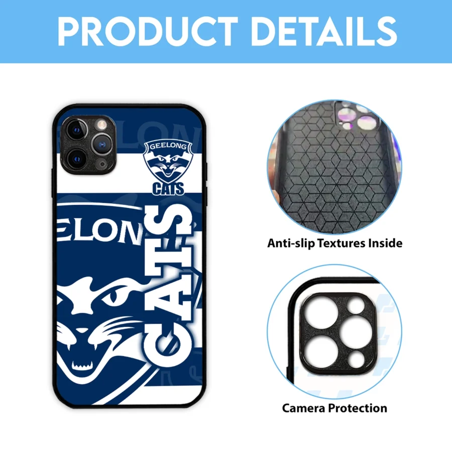 AFL Geelong Cats Phone Case – Dustproof, Scratch & Shock Resistant – HOAFL270625PC01GEEL - Image 6