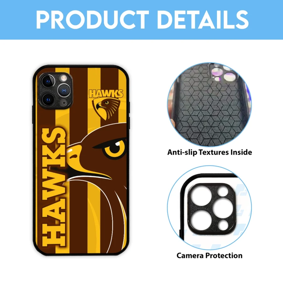 AFL Hawthorn Hawks Phone Case – Dustproof, Scratch & Shock Resistant – HOAFL270625PC01HAW - Image 6