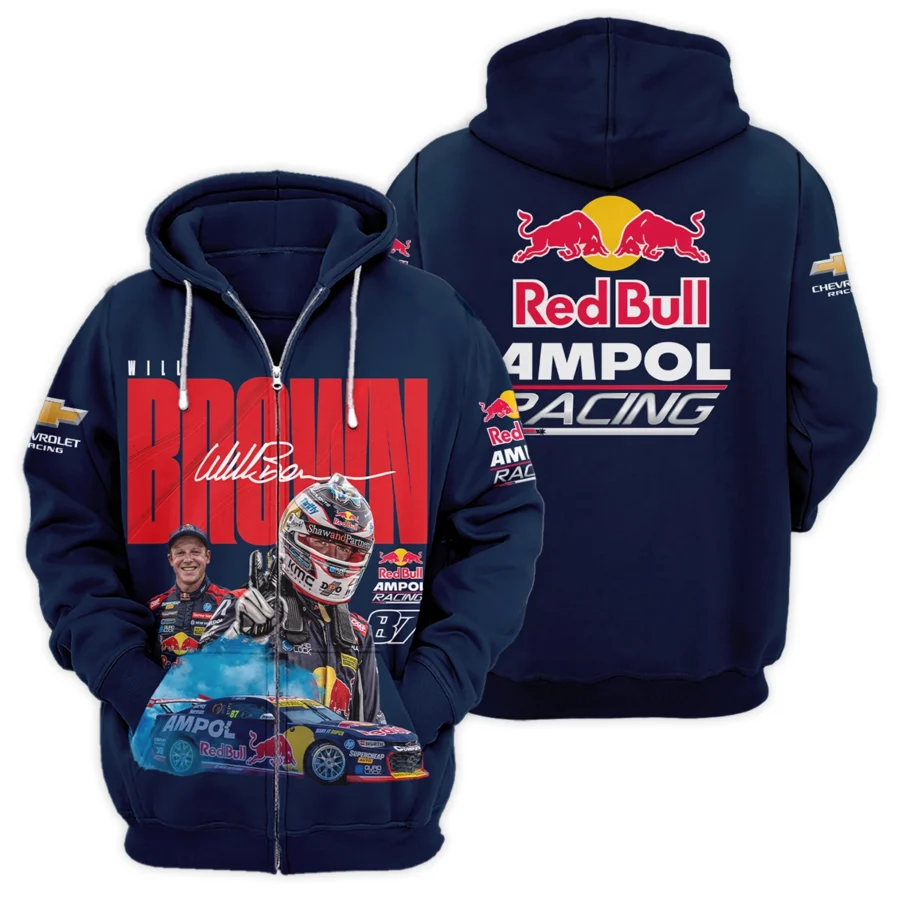 Will Brown Red Bull Ampol Racing Exclusive Logo Zipper Hoodie HORBA190605A01WIL-ZHD