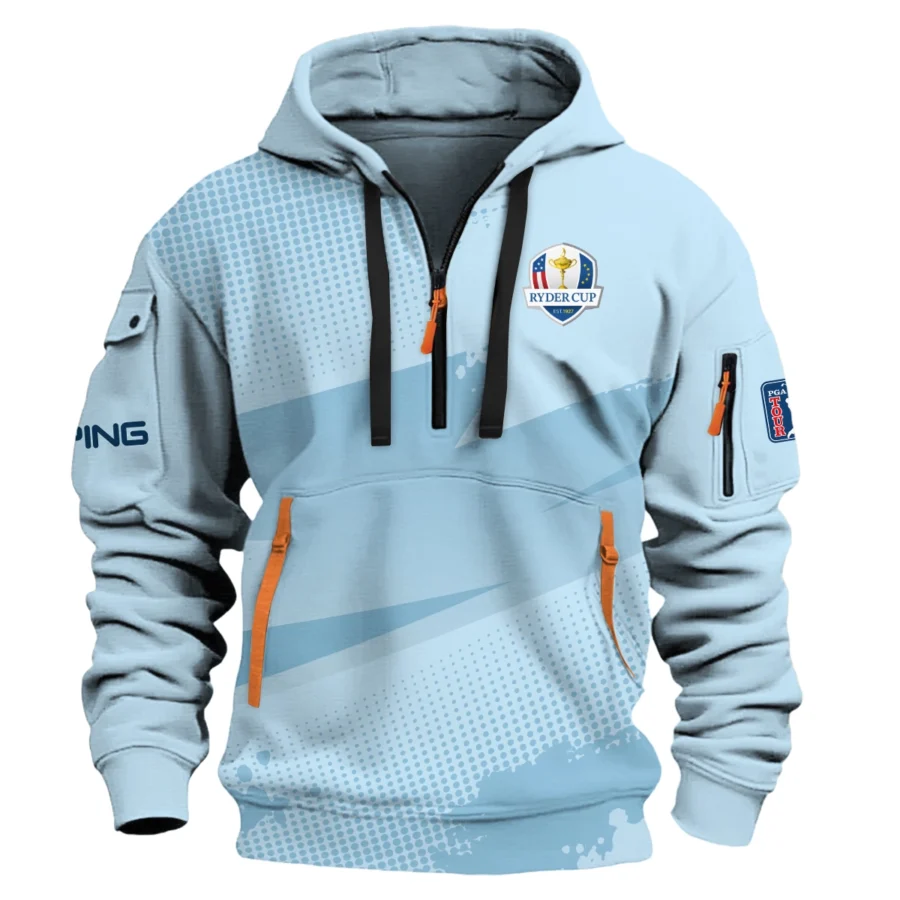 2025 Ryder Cup Ping Fanwear Men's Exclusive Logo Hoodie Half Zipper HORD200625A01PI-HDF