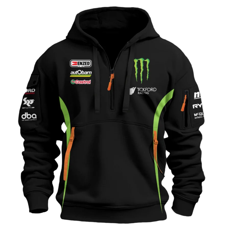 Monster Castrol Racing Exclusive Logo Hoodie Half Zipper HOSPC160625A01TF-HDF - Image 2