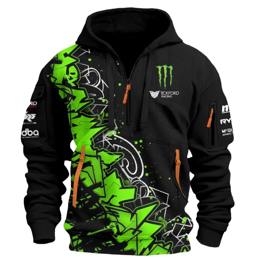 Monster Castrol Racing Exclusive Logo Hoodie Half Zipper HOSPC250625A01TF-HDF - Image 2