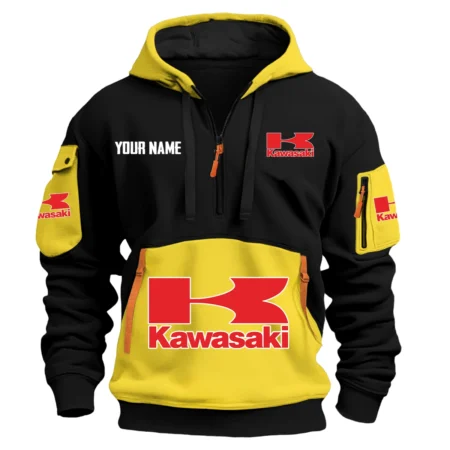 Kawasaki Exclusive Logo Hoodie Half Zipper HOMOT090625A01KAWHDF
