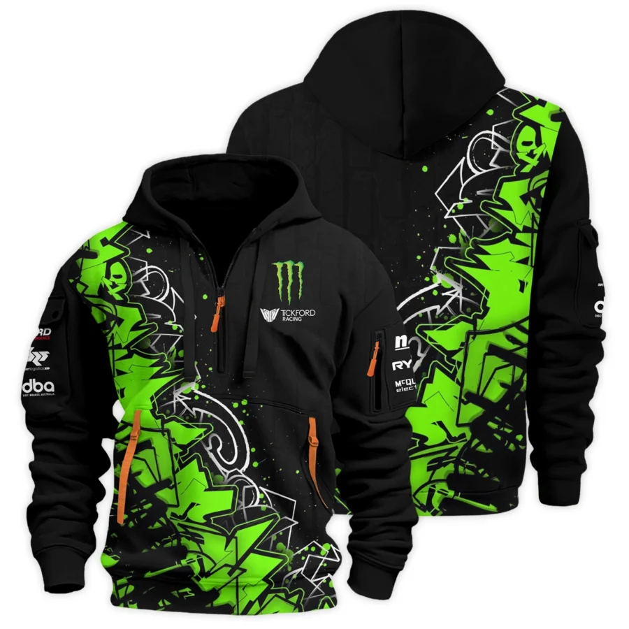 Monster Castrol Racing Exclusive Logo Hoodie Half Zipper HOSPC250625A01TF-HDF