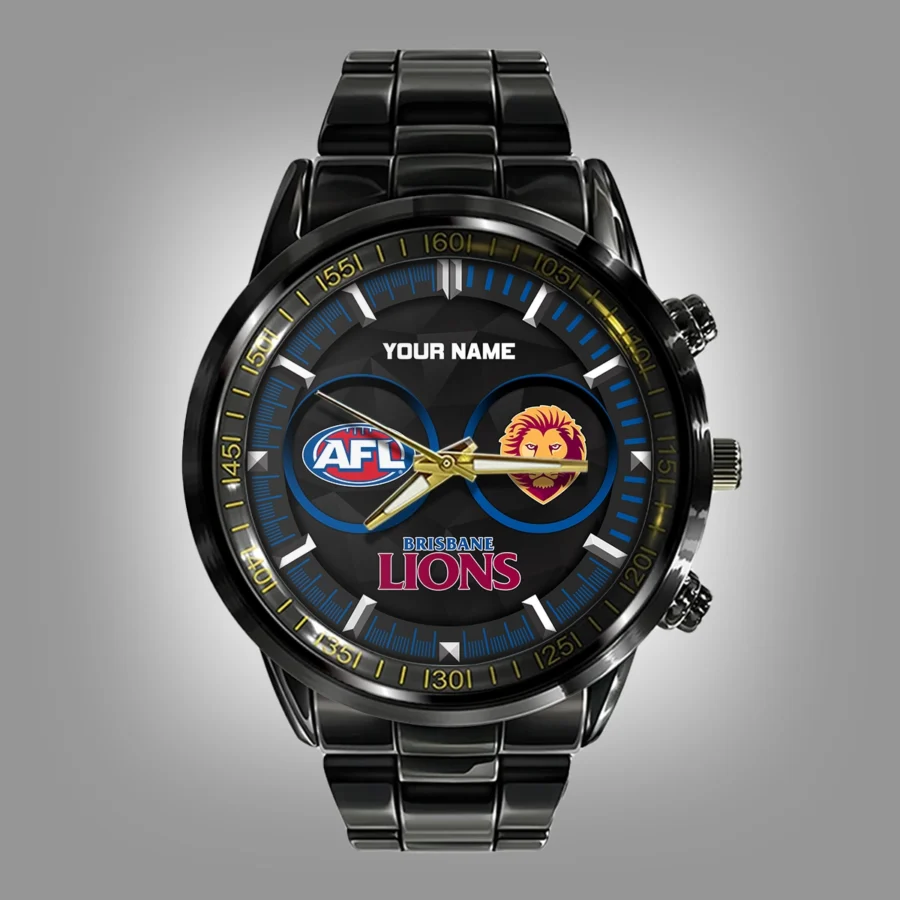 AFL Brisbane Lions Stainless Steel Watch Gift For Fans – HOAFL210725WA01BL - Image 2