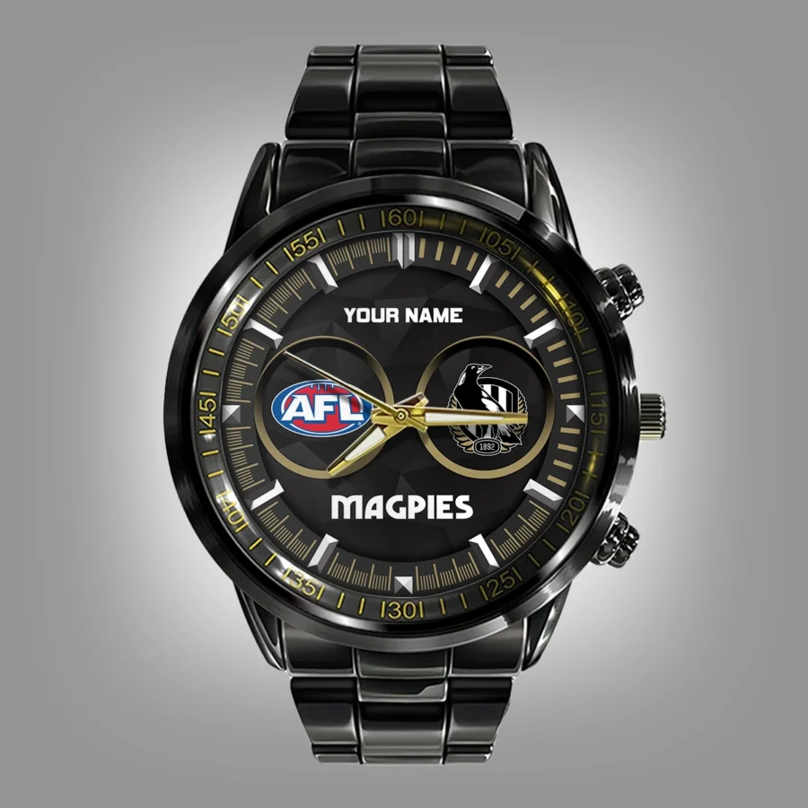 AFL Collingwood Magpies Stainless Steel Watch Gift For Fans – HOAFL210725WA01COLL - Image 2