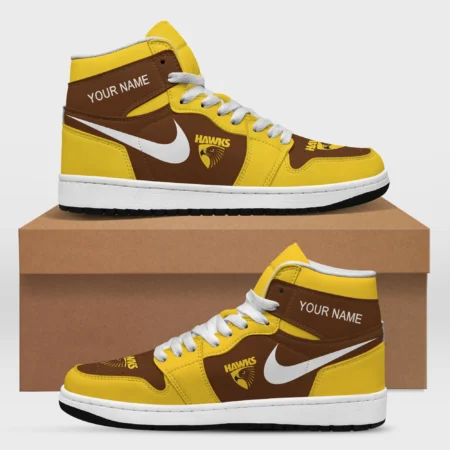 AFL Hawthorn Hawks Air Jordan 1 High Custom Gift For Fans – HOAFL240725AJ01HAW