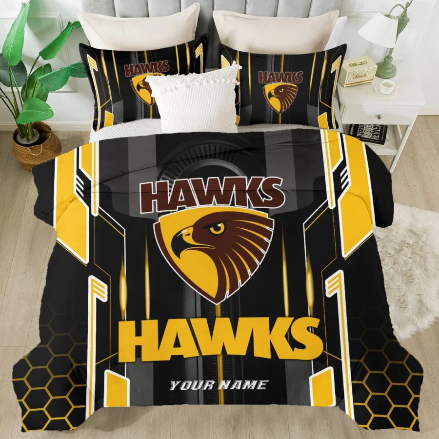 AFL Hawthorn Hawks Bedding Set Gift For Fans – HOAFL050725BD01HAW