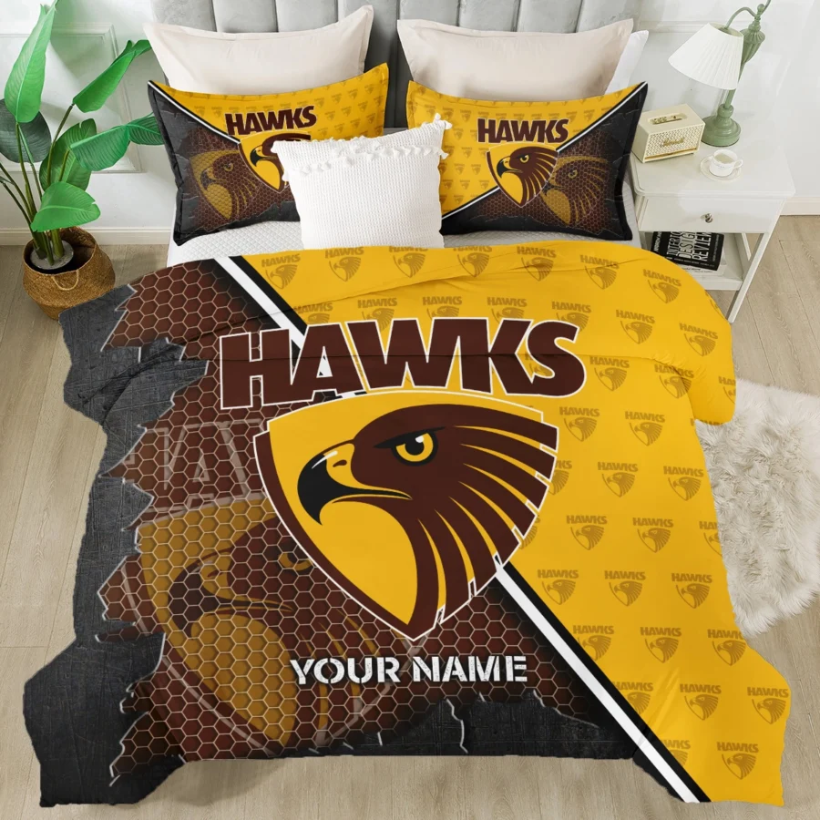 AFL Hawthorn Hawks Bedding Set Gift For Fans – HOAFL070725BD01HAW
