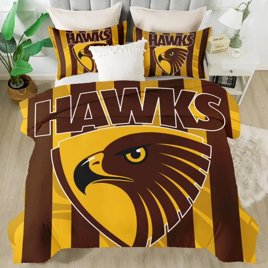 AFL Hawthorn Hawks Bedding Set Gift For Fans – HOAFL080725BD01HAW