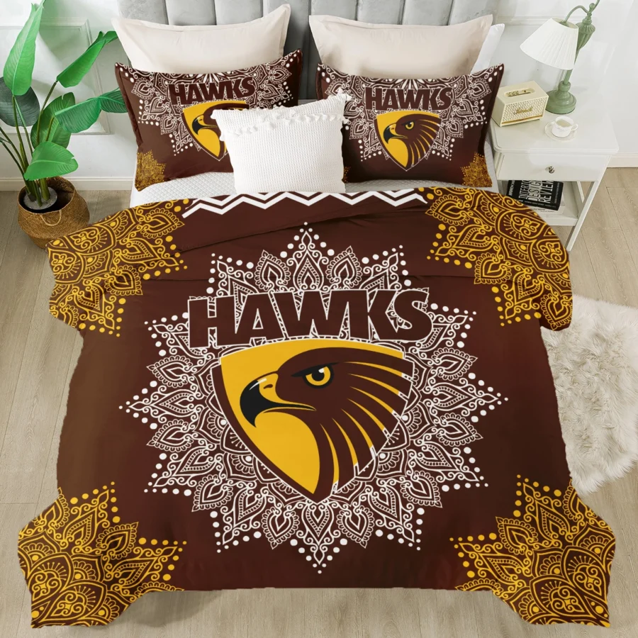 AFL Hawthorn Hawks Bedding Set Gift For Fans – HOAFL090725BD01HAW
