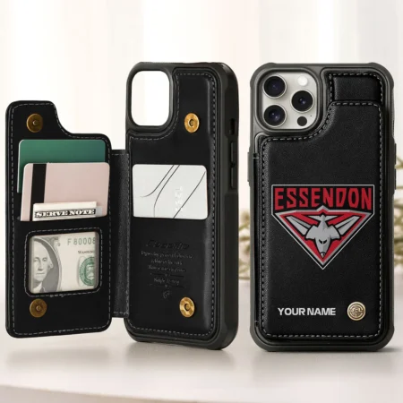 AFL Essendon Bombers Personalized Name - Leather Flip Wallet Phone Case HOAFL010725LPC01ESS