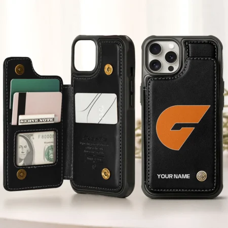 AFL GWS Giants Personalized Name - Leather Flip Wallet Phone Case HOAFL010725LPC01GWS