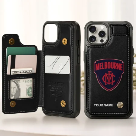 AFL Melbourne Demons Personalized Name - Leather Flip Wallet Phone Case HOAFL010725LPC01MELB