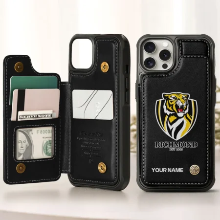 AFL Richmond Tigers Personalized Name - Leather Flip Wallet Phone Case HOAFL010725LPC01RICH
