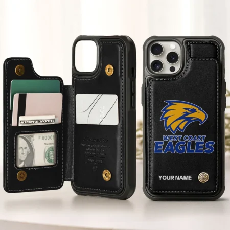 AFL West Coast Eagles Personalized Name - Leather Flip Wallet Phone Case HOAFL010725LPC01WCE
