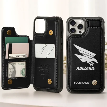 AFL Adelaide Crows Personalized Name - Leather Flip Wallet Phone Case HOAFL010725LPC02ADEL
