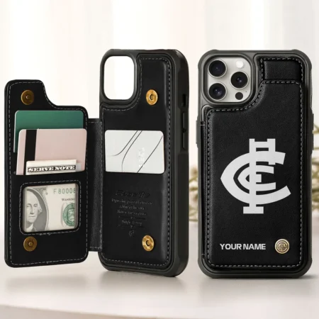 AFL Carlton Blues Personalized Name - Leather Flip Wallet Phone Case HOAFL010725LPC02CARL